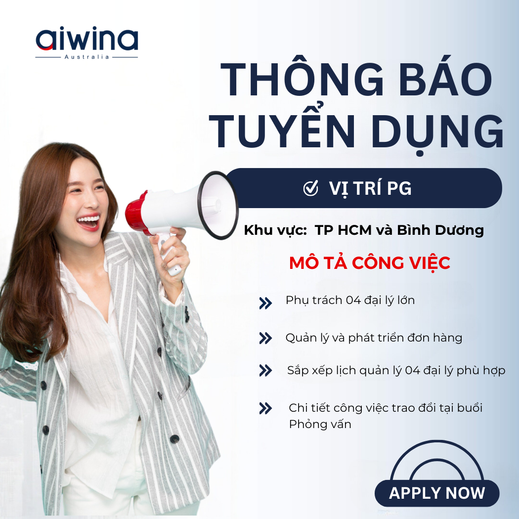 AIWINA  THÔNG BÁO TUYỂN DỤNG VỊ TRÍ PG