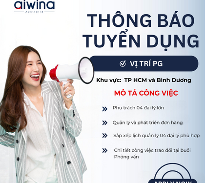 AIWINA  THÔNG BÁO TUYỂN DỤNG VỊ TRÍ PG